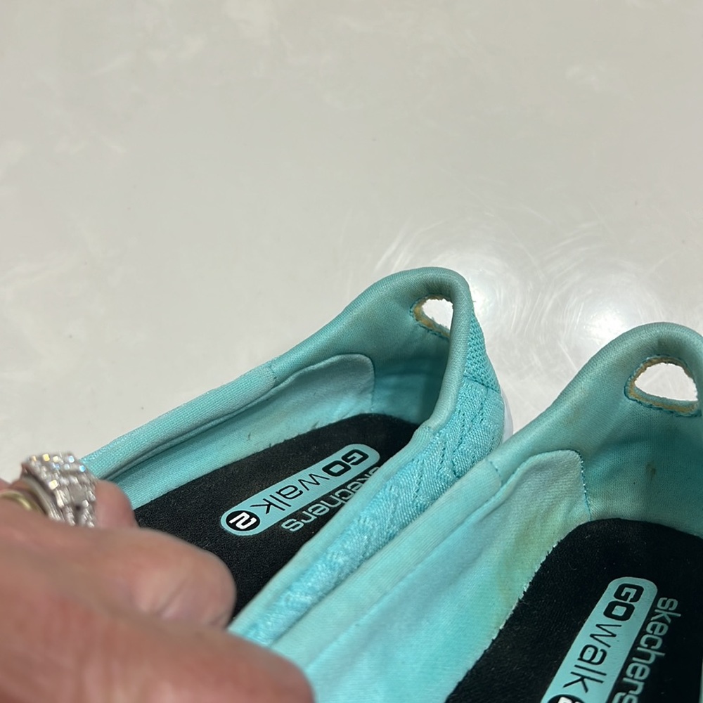 Sketchers go walk to size 6 1/2 worn maybe two times. Lightweight slip-ons. - Picture 5 of 7